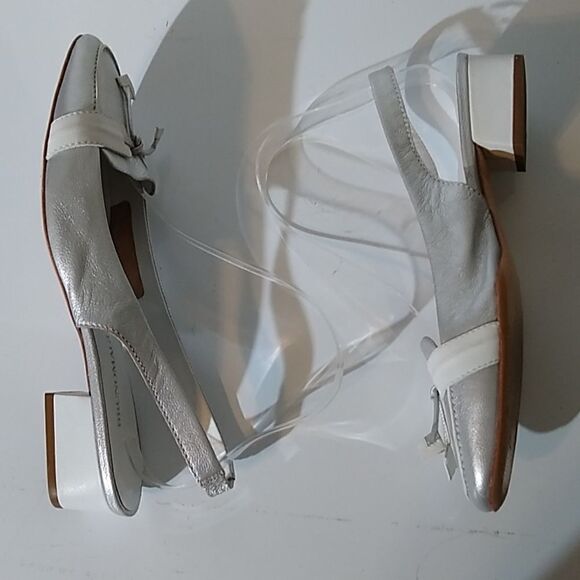 Bruno Magli Slingback Metallic Chunk Heels 40 - Picture 4 of 8